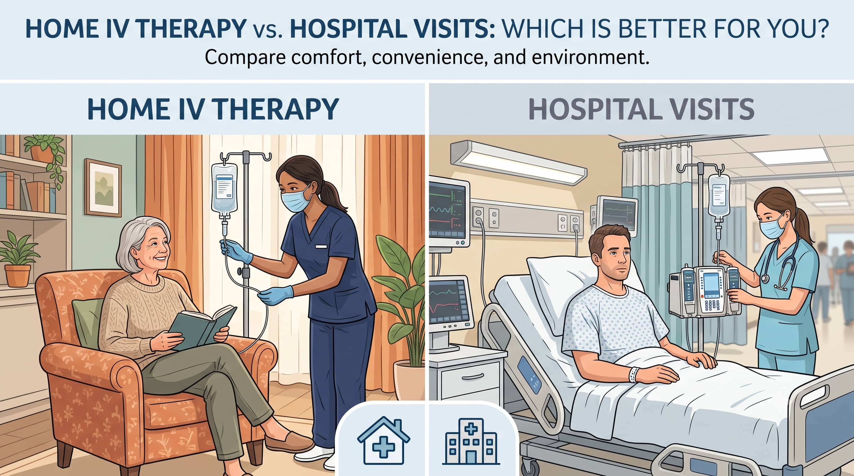 Home IV Therapy vs. Hospital Visits: Which Is Better for You? | Curavya